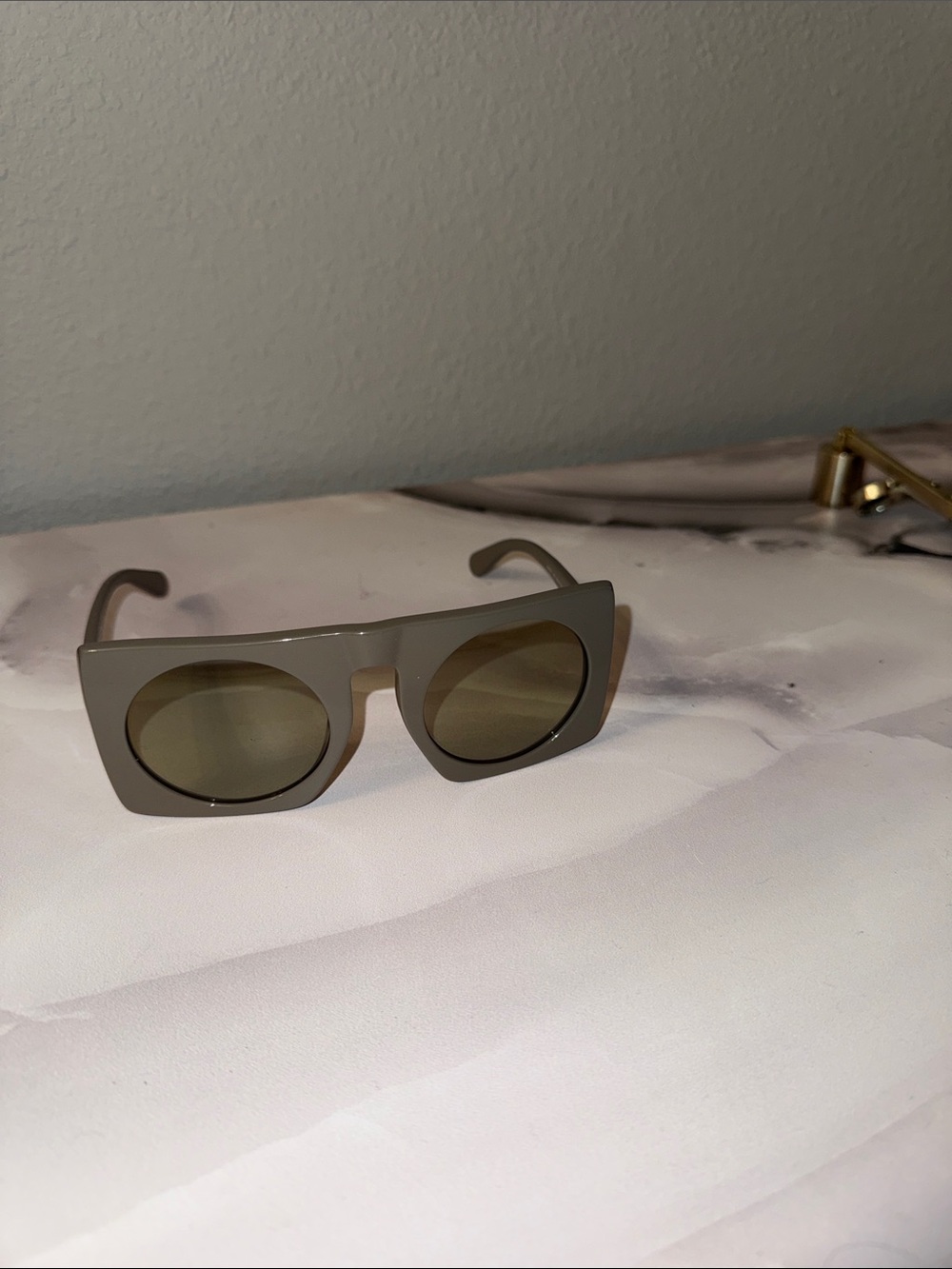 Stella McCartney Taupe Square-Frame Sunglasses